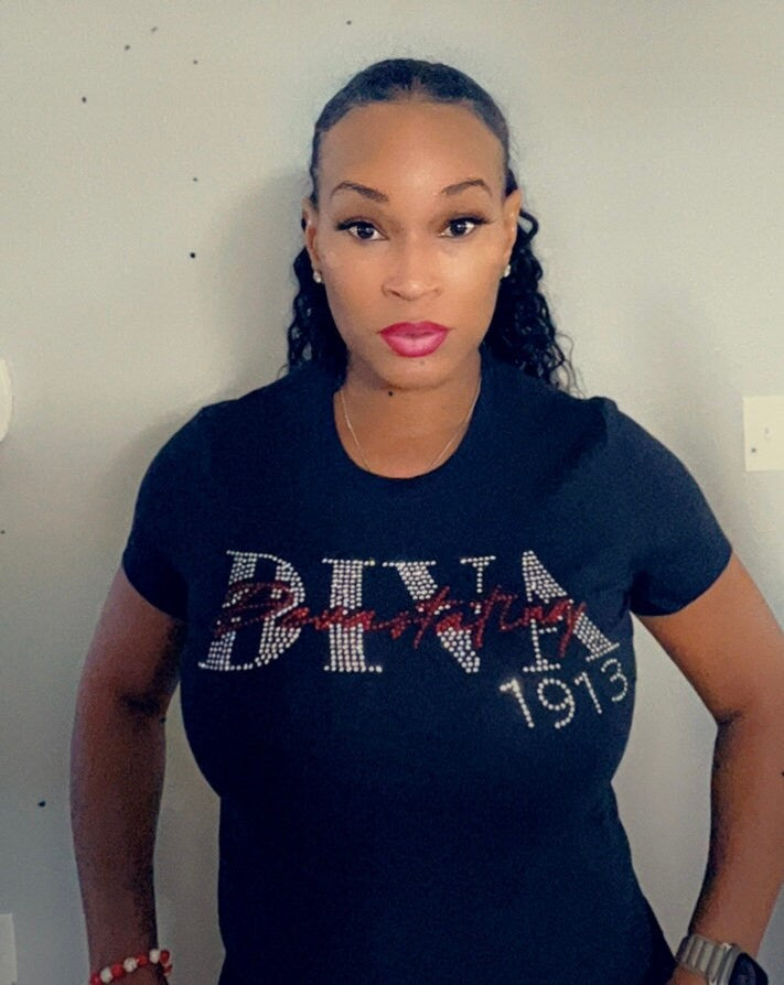 Devastating Diva-Rhinestone T-shirt  Check Size Chart Please