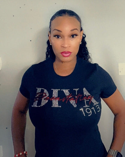 Devastating Diva-Rhinestone T-shirt  Check Size Chart Please